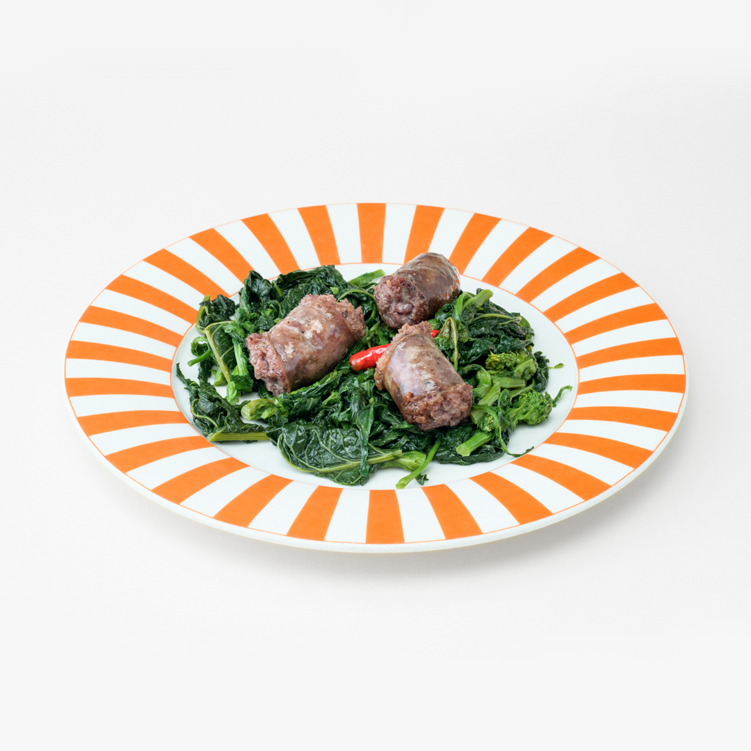 Salsiccia scamosciata e broccoli scoppettati